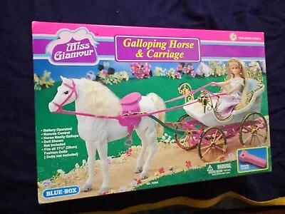 Buy Blue Box Miss Glamour Galloping Horse & Carriage Vintage 90s Toy - NEW SEALED • 67.55£