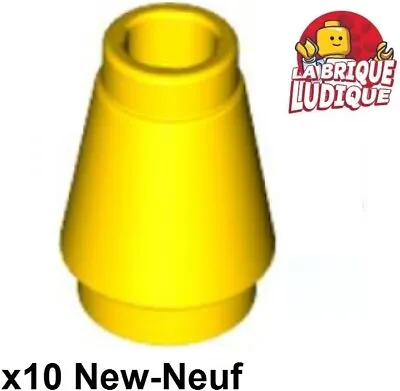 Buy LEGO 10x Cone 1x1 With Top Groove Yellow/Yellow 4589b NEW • 1.42£