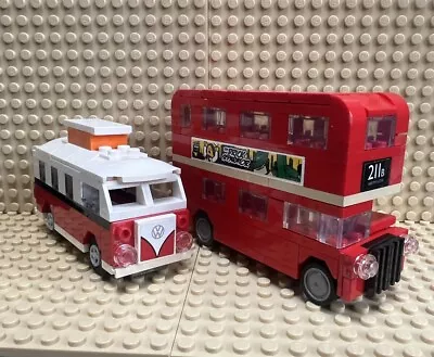 Buy Lego Creator Mini Volkswagen Camper Van 40079 & Double Decker Bus 40220 Used • 24.99£