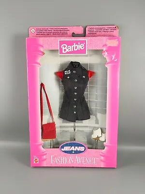 Buy Barbie Fashion Avenue Jeans Outfit Pack Jean Dress / Shoes / Bag - Mattel 1997 • 20£