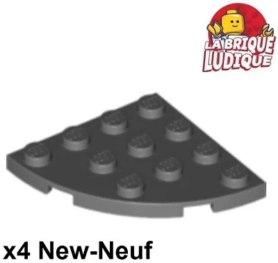 Buy LEGO 4x Plate Round Plate Corner Quarter Circle 4x4 Dark Grey 30565 NEW • 1.32£