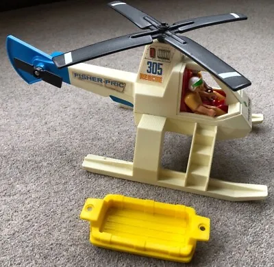 Buy Vintage 1975 Fisher Price Adventure People Rescue Copter, C/W Crew & Life Raft   • 28£