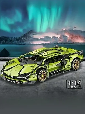 Buy Technic Cyberpunk Lamborghini Car Model Race Car Building Block Set GREEN • 29.99£