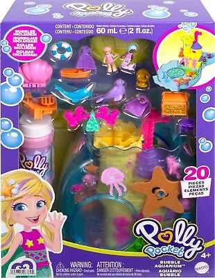 Buy Polly Pocket HHH51 Bubble Aquarium With Pool, Micro Polly And Mermaid Doll  • 14.29£