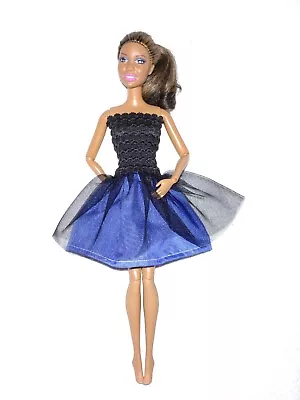 Buy Barbie Dolls Dress Princess Blue Black Party Cocktail Ball Gown K09 Dress • 5.11£