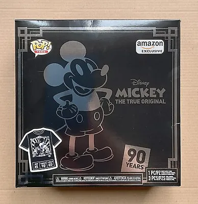 Buy Funko Pop Disney Mickey Mouse Silver Metallic 3 Pack & XL Tee + Free Protector • 49.99£