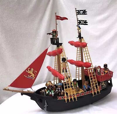 Buy Blackbeard’s Pirate Ship - Playmobil, Excellent Condition, Plus Extra Pirates • 95£
