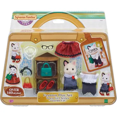 Buy Sylvanian Families Town Girl Tuxedo Cat Fashion Play Set Epoch Dolls Kids Toy • 20.99£
