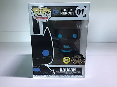Buy 01 Batman Glow In The Dark DC Funko POP Heroes Figure EXCLUSIVE VAULTED • 25£
