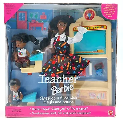 Buy 1995 Teacher Barbie 3 Doll Set With Board And Benches / Mattel 13915, NrfB • 92.58£