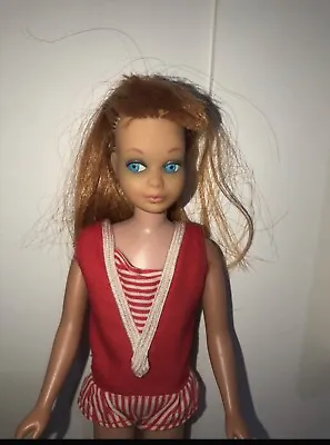 Buy Vintage 60's Mattel Barbie Skipper Straight Legs Red Titian Hair • 51.38£