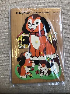 Buy Vintage Fisher Price Wooden Peg Dog And Puppies Puzzle #511 Puppy Dogs Wood • 94.49£
