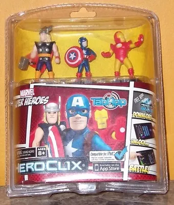 Buy Heroclix Tab App Marvel Super Heroes Thor Captain America Iron Man TabApp Sealed • 14.16£
