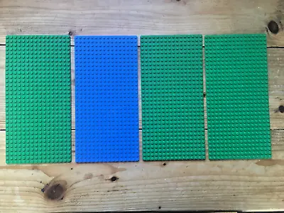 Buy 4 Vintage Lego 32 X 16 Dot Base Plates Blue Green • 19.95£