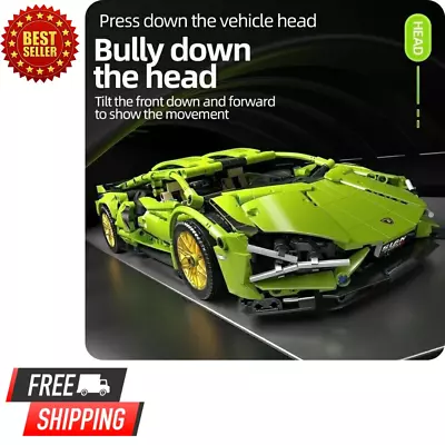 Buy Green Technic Lamborghini Supercar Model: Race Car Building Set, Block Toy • 26.97£
