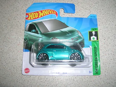 Buy HOT WHEELS 2023 GREEN SPEED FIAT 500e IN TURQUOISE SHORT CARD • 6.29£