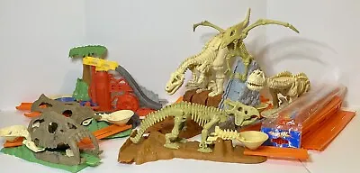 Buy 2008 Mattel Hot Wheels Trick Tracks LOT Fossil Launchers Dinosaur Dino RETIRED • 14.21£