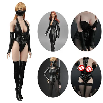 Buy 1/6 Leather Jumpsuit Lingerie Boots Female Clothes Set For Hot Toys Phicen 12  • 19.99£