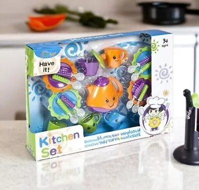 Buy Colorful 21-Piece Kids Tea Set Kitchen Play Set With Smile Tea Cups And Pots • 16.99£