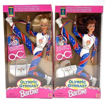 Buy Lot Of 2x Mattel Olympic Games Atlanta 1996 Gymnast Barbie Doll / NrfB • 71.97£