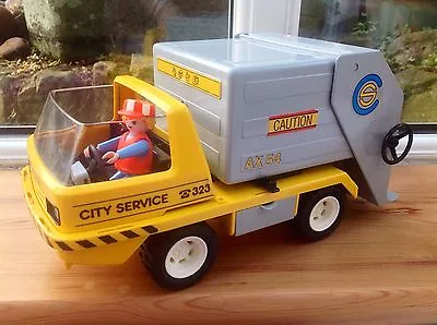 Buy Vintage Playmobil 3780 Refuse Dustbin Truck Lorry And Figure • 16.99£