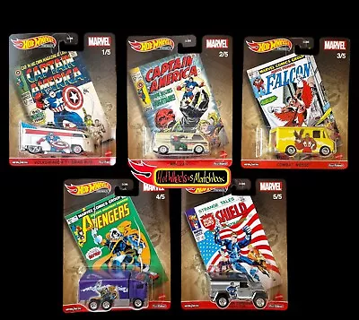 Buy Hot Wheels Pop Culture Marvel's Comics VW Captain America Car Culture Set Of 5  • 25£