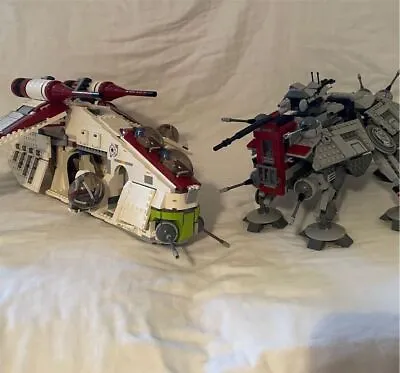 Buy USED LEGO 75021 75019 Republic Attack Gunship & AT-TE Star Wars Free Shipping • 394.59£