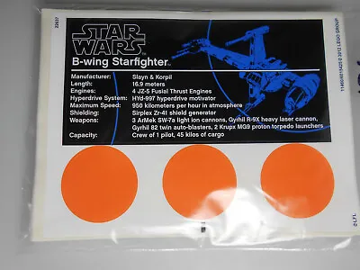 Buy LEGO® Star Wars Accessories 1x Sticker/Sticker B-Wing UCS From Set 10227 New • 13.03£