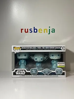 Buy Funko Pop! Star Wars Anakin Skywalker Yoda Obi Wan Kenobi Endor Glows 3 Pack • 42.49£