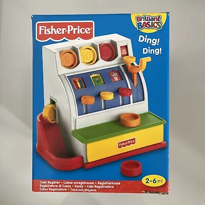 Buy Retro Fisher Price Till Cash Register & 6 Toy Coins For Play Shop New • 29.99£