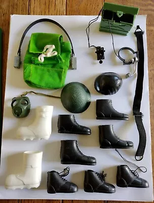Buy Vintage Action Man Accessories Bundle Field Radio Commando Beret Boots 1970s • 10£