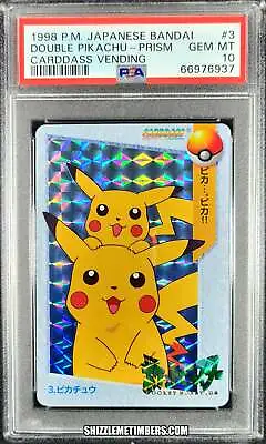 Buy Double Pikachu 3 Prism Pokemon Bandai Carddass Vending - PSA 10 • 313.57£