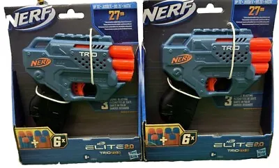 Buy 2x Nerf Elite 2.0 Trio TD-3 Foam Dart Gun Shooters 6 Darts Stocking Filler BNIB • 11.49£
