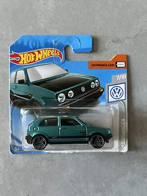 Buy 1/64 Hot Wheels Volkswagen Golf Mk2 Green Blue Short Card • 9.99£