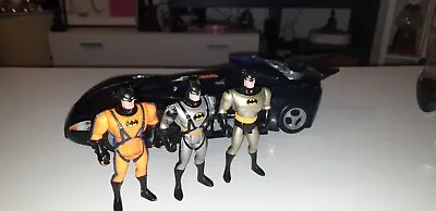 Buy  1991 Batman Returns Bruce Wayne Custom Coupe Batmobile Kenner + 3 Figures... • 25.65£
