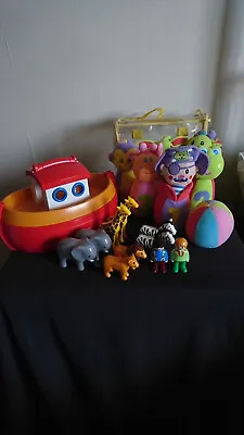 Buy Playmobil 123 Noahs  Ark 6765&boots Plush 7 Piece Animal Skittles Set In Bag Vgc • 9.99£