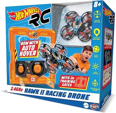Buy Kids Flying Hot Wheels Hawk Racing Quad Drone Toy Ages 8+ Stunts And Race • 32.99£