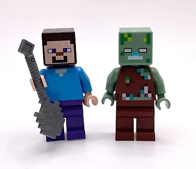Buy LEGO Minecraft - 2 X Minifigures, Steve & Zombie - Great Condition • 2.99£