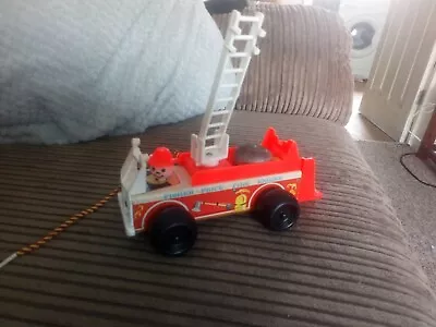Buy Vintage 1968 Fisher Price Wooden/plastic Fire Engine Pull Along & Bell Rare Toy • 5.20£