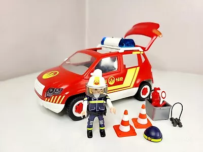 Buy Playmobil Fire Chief´s Car 5364 With Figure & Accessories Lights And Sounds Work • 9.99£