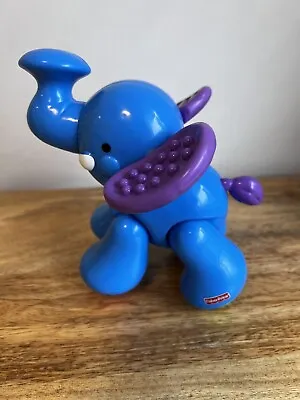 Buy Fisher Price - Blue Purple Plastic Clack Elephant Children's Toy Rotating Ears • 3.99£