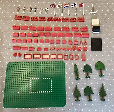 Buy Job Lot Vintage Lego Pieces - Windows / Roof Tiles / Flags / Road Signs / Trees • 9.99£