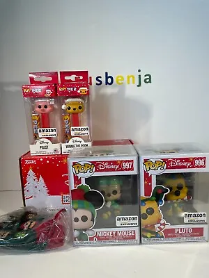 Buy Funko Pop! Disney Christmas Mickey Mouse #997 Pluto #996 Collectors Box • 53.99£