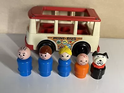 Buy Vintage 1969 Fisher Price Mini-Bus & 5 People Figures. Play Family • 23.99£