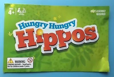 Buy Hungry Hungry Hippos  Hasbro 2017  Instruction Booklet • 3£