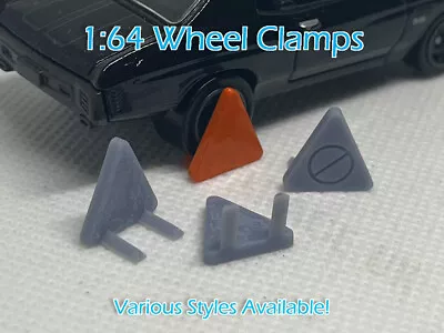 Buy 1:64 Custom Wheel Clamps For Hot Wheels, Matchbox, Dioramas & Shops - Sets Of 4! • 3.49£