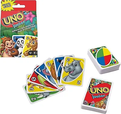 Buy Mattel Games UNO Junior Card Game With 45 Cards Zoo-Themed GKF04 NEW • 7.99£