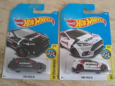 Buy Hot Wheels  X2  Ford Focus RS '15 Koni.. Black And White 1:64  Long Cards  • 4.99£