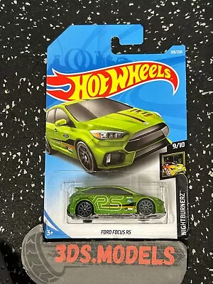 Buy FORD FOCUS RS GREEN LONG CARD  Hot Wheels 1:64 **COMBINE POSTAGE** • 9.95£
