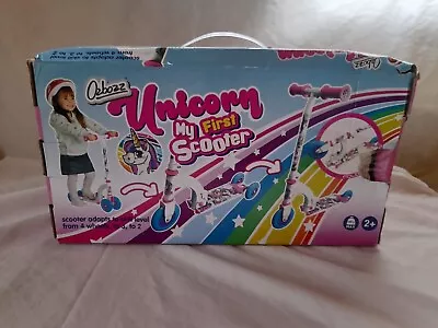 Buy Ozbozz Unicorn My First Scooter Kids Infant Push Folding Converts 4 - 2 Wheels** • 9.99£